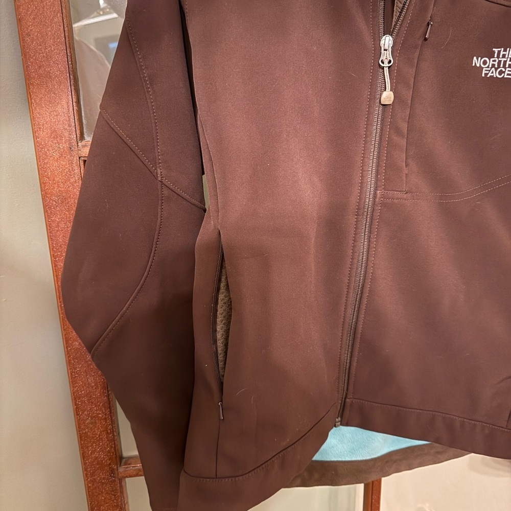 The North Face Women’s Brown Apex Softshell Jacket Teal Interior Size Medium - Picture 4 of 8